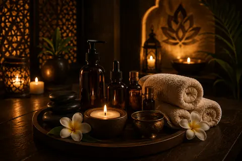 Private VIP treatment suite with mood lighting at Thai Elysium Spa