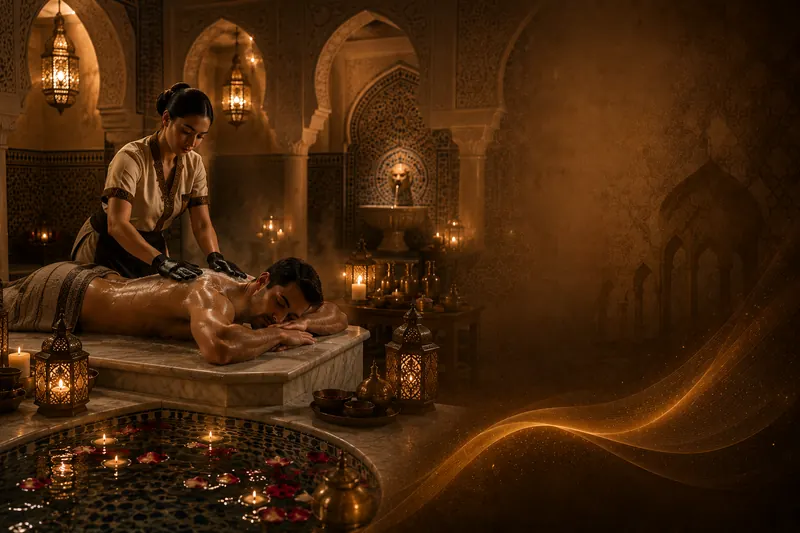 Traditional Moroccan bath treatment room near Meydan at Thai Elysium Spa